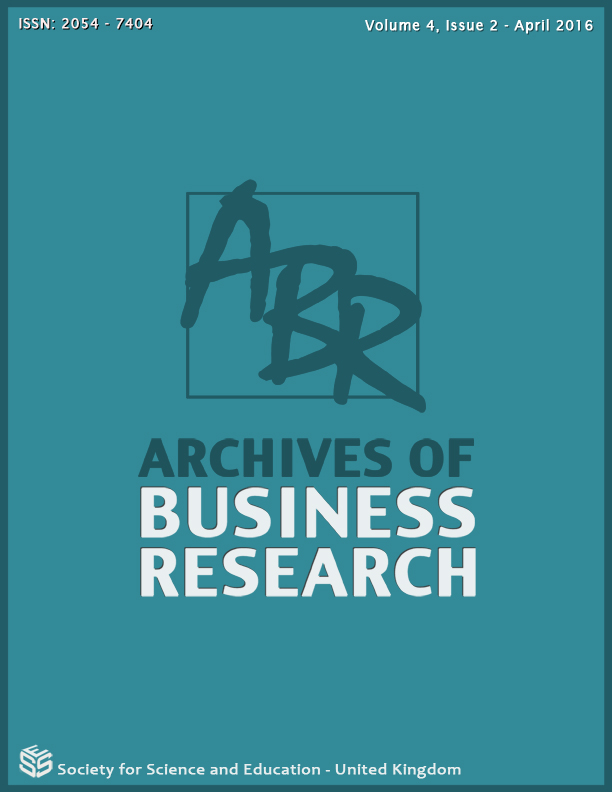 					View Vol. 4 No. 3 (2016): Archives of Business Research
				